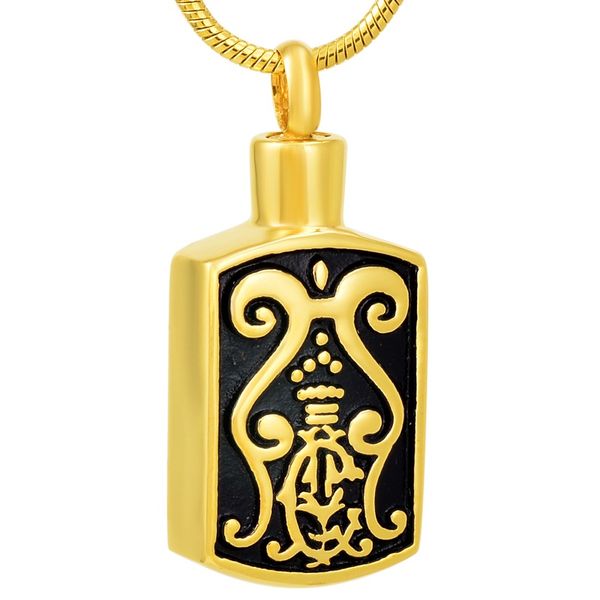 

ijd9290 кулон из нержавеющей стали квадратный цветочный узор кремация сувенир держатель ожерелье пепел урна мемориал ювелирные изделия на па, Silver