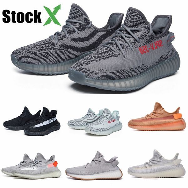 

new designer mens running shoes walking cream white kanye west zebra v2 women triple black off jogging sport sneakers size us 5.5-12 #qa243