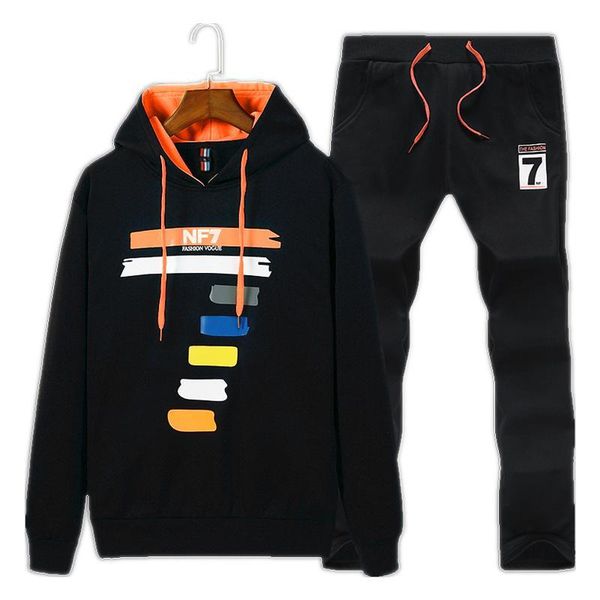 

bolubao new men set tracksuit spring fleece track suits men sportswear + pants male hooded sweatshirt mens sporting suits, Gray