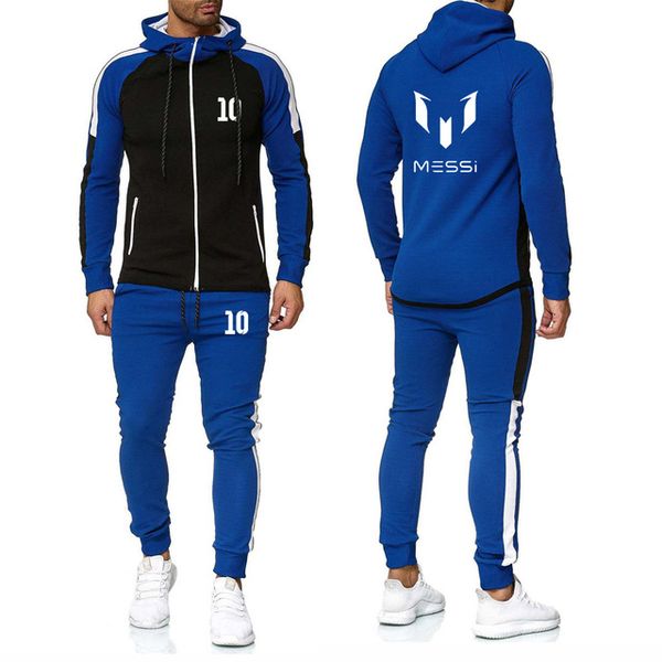

jacket men for messi printed sportwear men hoodies sweatshirts harajuku tracksuit men's jackets pants 2pcs sporting suit