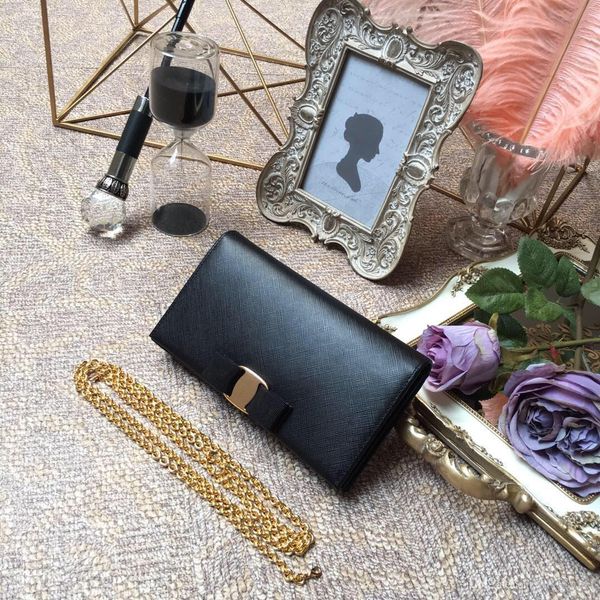 

2019 new style hand palmprint classic card wallet lady chain evening interlayer genuine leather solid simple fashion mini bag candy colour