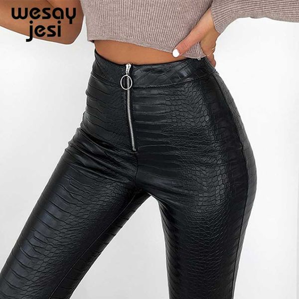 

women high waist faux leather pants pu leggings skinny office ladies trousers casual slim black straight pencil pant