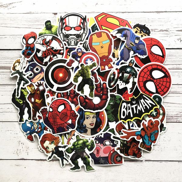 

100pc et marvel hero graffiti ticker per onality luggage diy ticker cartoon pvc wall car ticker decoration kid gift toy