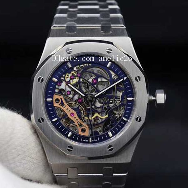 

silver stainless steel watch men automatic montre homme clock men mechanical skeleton watch gift for man, Slivery;brown