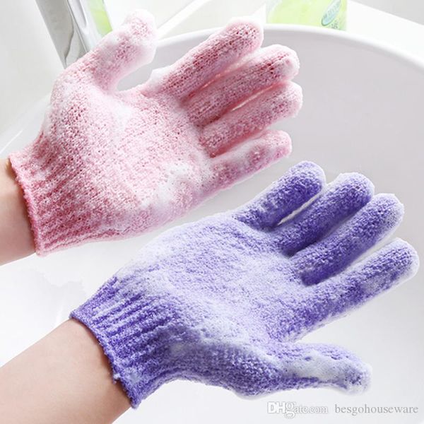 

wholesale moisturizing spa skin care cloth bath glove five fingers exfoliating gloves face body bathing durable soft gloves bc bh0623