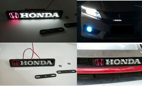 

car front bumper grille auto emblem luminescent badge sticker for honda led light