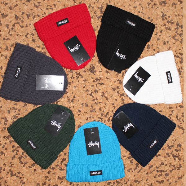 

brand design knitted caps for men women autumn winter outdoor warm beanie skull cap 7 colors drop shipping, Blue;gray