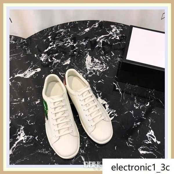 

new fashion men shoes for men with genuine luxury desigleather gold red blue stripes ace sneakers red white size 35-45 e01