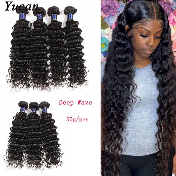 

brazilian virgin human hair weaves bundles deep wave unprocessed peruvian malaysian indian deep wave remy hair extensions 50g/pcs, Black