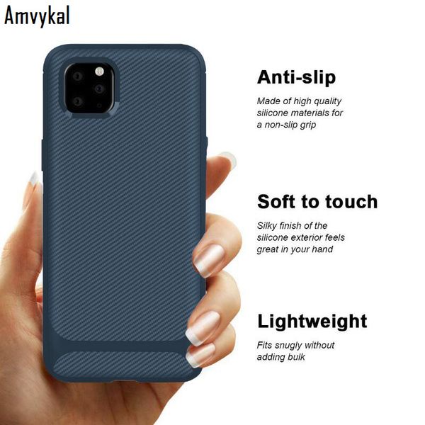 

new soft tpu silicone cover carbon fiber design anti-scratch phone cases for iphone xr x xs max 7 8 plus 11 pro max