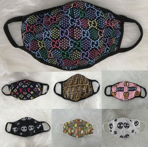 

7 style face masks washable breathable letter printed mask trendy print reusable sunproof anti-dust mouth-muffle cycling sports masks