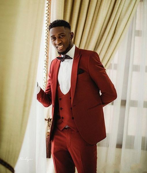 

side vent one button formal wedding men suits peak lapel new three pieces business groom tuxedos (jacket+pants+vest+tie) w932, Black;gray