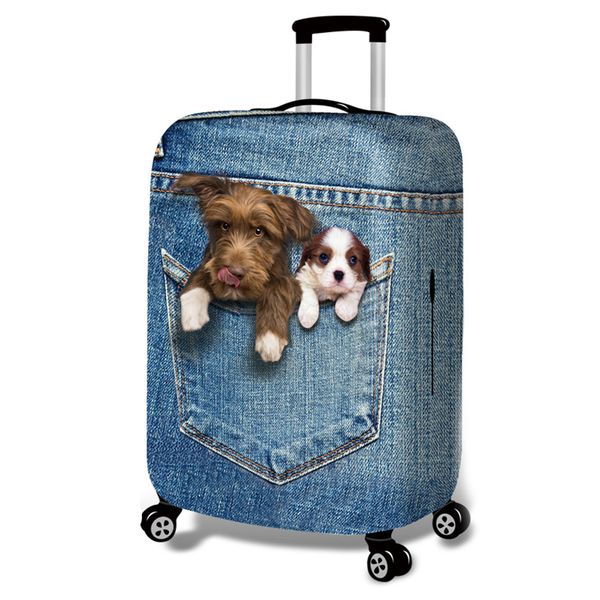 

washable thick protective case suitcase cover easy apply zipper closure dustproof high elasticity durable travel anti scratch, Black