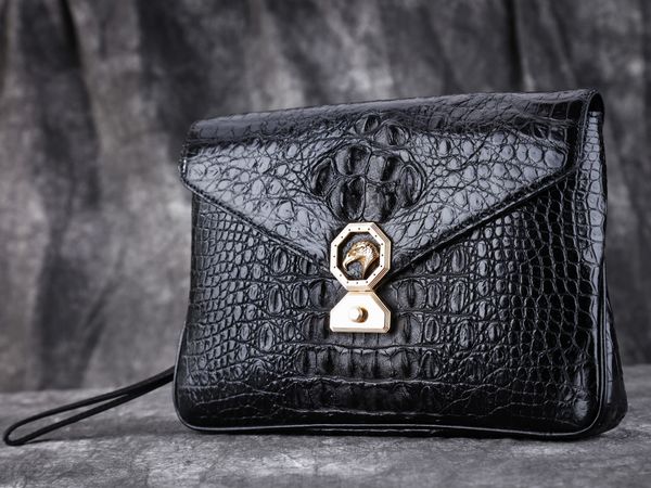 

2019 new really crocodile skull man hand catch package major suit with fund fashion mans wallets genuine ladies for women leather brand, Red;black