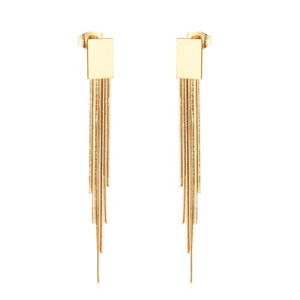 

luxukisskids jewelry korean long tassel drop earring sets 316l stainless steel dangle earrings set for women gold/silver earring