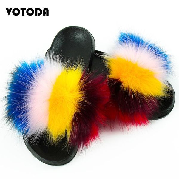 

мода женщина искусственного меха слайды повседневных главной тапочки крытая пушистая плоские сандалии женская симпатичная обувь пушистого пл, Black