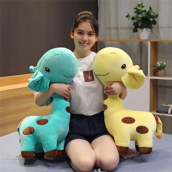 

1pc big kawaii giraffe plush toys soft stuffed cartoon animal deer dolls sofa decoration baby kids birthday christmas gifts y200111