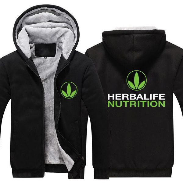 

herbalife питание печатный сгущает толстовка мужчины женщины теплый балахон зеленый логотип herbalife графический зима fleeece, Black