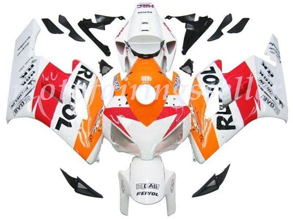 

oem quality new abs full fairings kits fit for honda cbr1000rr (2004-2005) cbr1000rr 04 05bodywork set white orange
