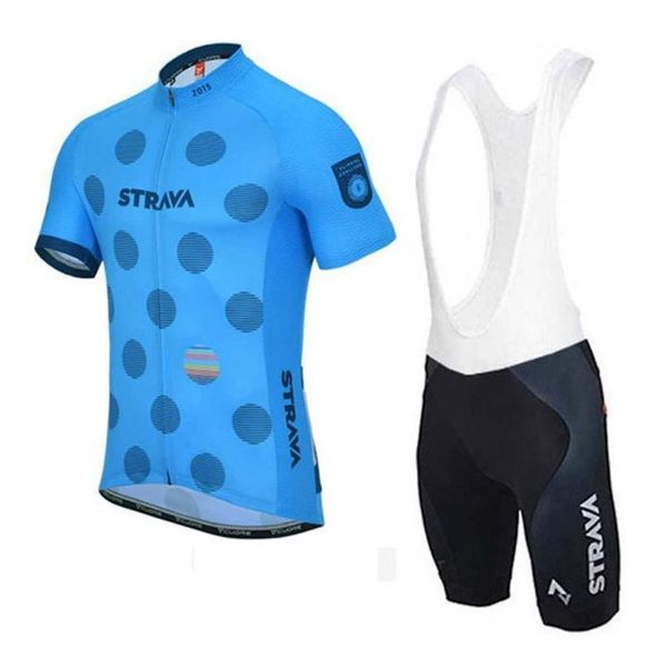 

men strava team cycling jersey set summer short sleeve mtb bicycle clothes gel pad ropa ciclismo bike cycling clothing y022102, Black;blue