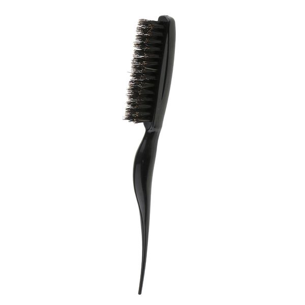 

professional detangling 3 rows teasing comb brush back combing brush plastic handle hair styling tool black, Silver