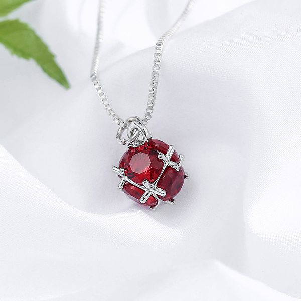 

2021 new fashion rhinestone luck ball necklaces red black white color women pendant necklaces girlfriend gift, Silver