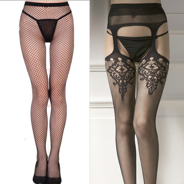 

women lingerie black net lace stockings garter belt thigh pantyhose open crotch sheer thigh stockings long stocking, Black;white