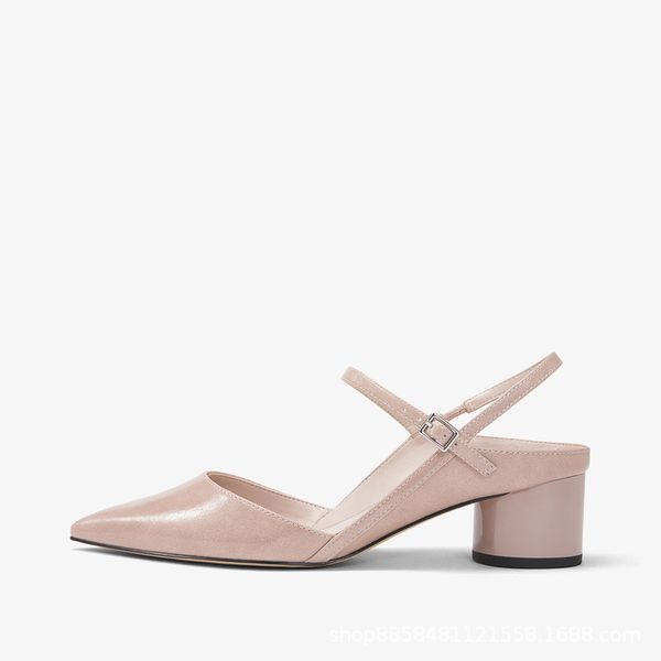 

четкие каблуки med 2020 сандалии мелкий рот черные туфли для женщин медиум женской бежевый бархат high указал комфорт блок женский, Black