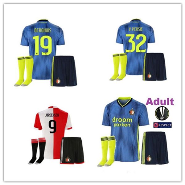 

19 20 Adult Feyenoord soccer jerseys Europa League 2019 2020 V.PERSIE JORGENSEN Berghuis VILHENA maillot de football kit shirt with socks