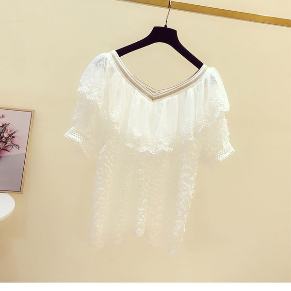 

designer luxury shirts for women v neck ruffles chiffon white blouse
