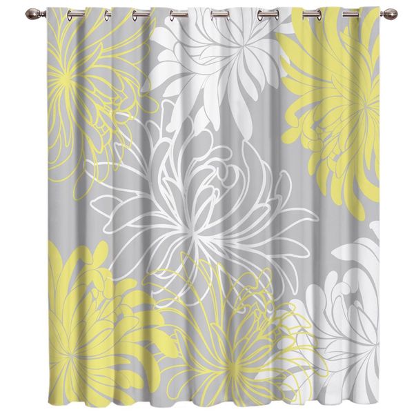 

dahlia yellow and white living room blackout bathroom curtains decor kids window treatment hardware sets curtain panels
