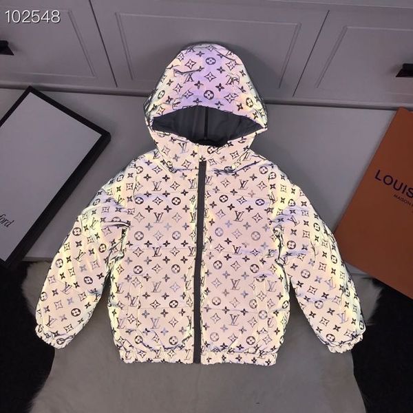 

winter kids boy girl night light down jackets fashion teenager casual hooded outwear children retail clothes, Blue;gray