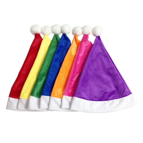 

7 pcs child/ ordinary christmas hat santa hats children cap for christmas party props ornament