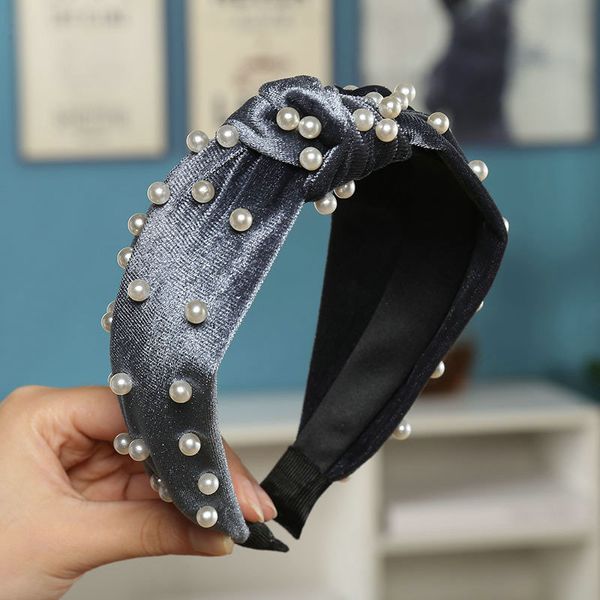 

velvet inlaid pearl headband kitty hair band hairbands alice band cerchietto aliceband hair style 2019 with hairwear whybe, Black;brown