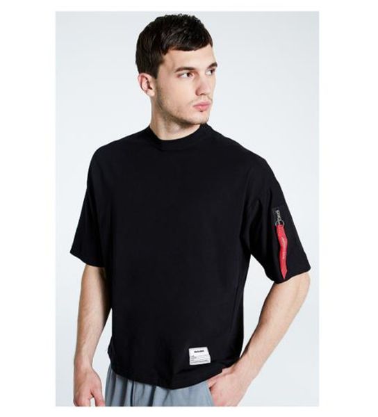 

summer mens designer t-shirts fashion zipper natural color tees casual crew neck short sleeve tees mens clothing, White;black