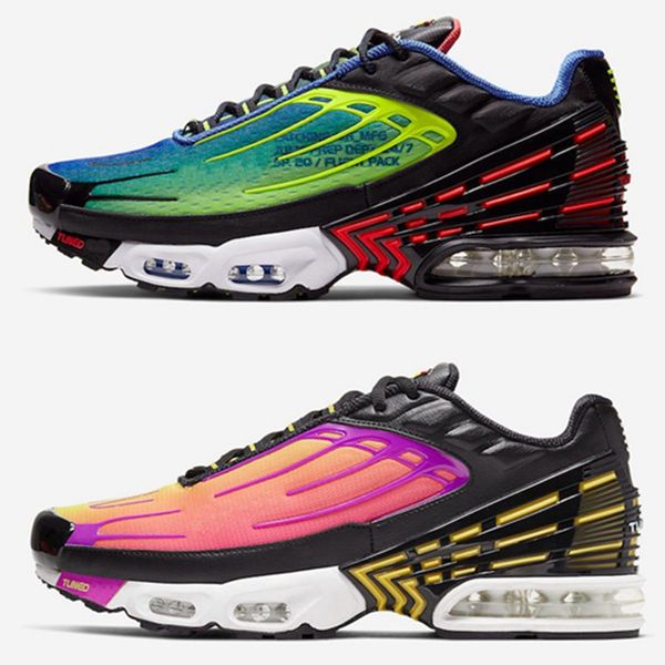 

plus tn 3 iii mens running shoes parachute green sunset hyper violet red blue spider triple black white turned women tns sport sneakers