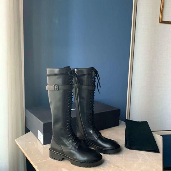 

2019 black leather long women boots fashion martin motorcycle boots autumn and winter, Black;grey