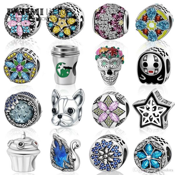 

hywo 100% 925 sterling silver charming puppy stars swan beaded pendant suitable for diy bracelet original exquisite ladies jewelry, Black