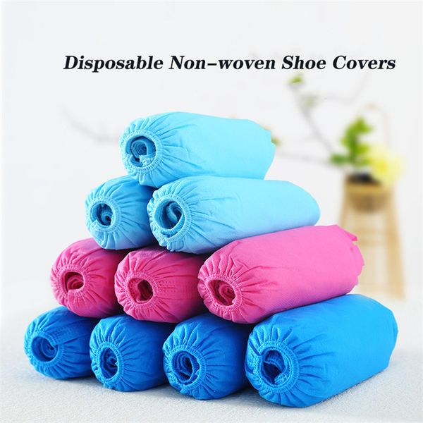 100pcs / sapato muito não-tecidos tampa descartável Tampa da sapata Dustproof antiderrapante sapatos tampa espessamento Covers antiderrapante de inicialização para uso doméstico