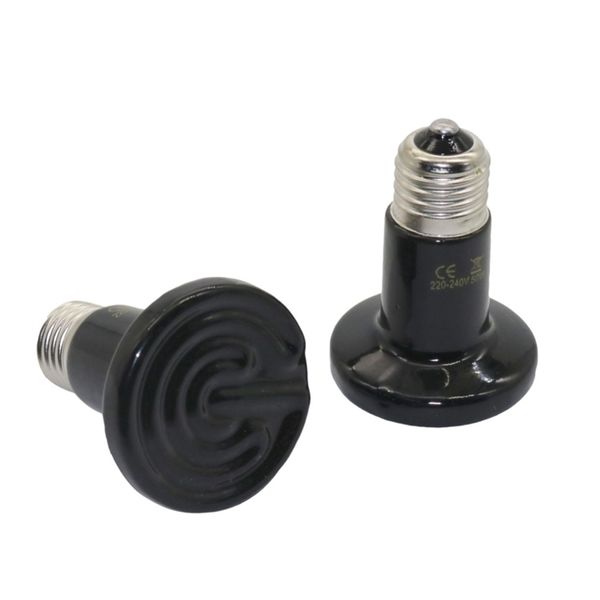 

mini pet heating lamp black infrared ceramic emitter heat light bulb pet brooder chickens reptile lamp 25w 50w 75w 100w 1 pcs