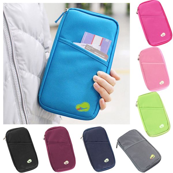 

multifunctional wallet 8 colors travel passport holder wallet id card organizer case cover wallet purse holder case document bag jy225, White