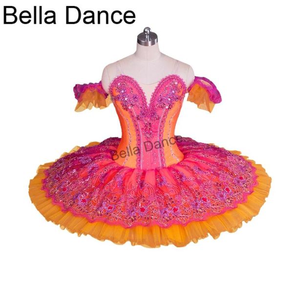 

women professional ballet tutu costume red orange ballerina nutcracker performance tutus classical ballet stage costumes bt9058, Black;red