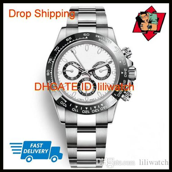 

relojes mens watches ceramic bezel fashion white dial bracelet folding clasp male all 3 dials work full function wristwatches clock day, Slivery;brown