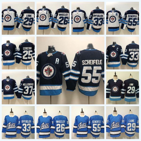 

29 Patrik Laine Winnipeg Jets 2019 Third Jersey 55 Mark Scheifele 26 Blake Wheeler 37 Connor Hellebuyck 33 Dustin 25 Stastny Hockey Jersey