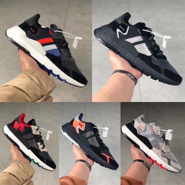 

Originalss Классические Nite Jogger Shoes Мужчины Женские Кроссовки CORE BLACK SHOCK RED Спортивные Chau