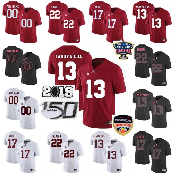 

alabama crimson tide college football jerseys 22 najee harris jersey 11 henry ruggs iii 3 ridley devonta smith mac jones red custom stitched, Black