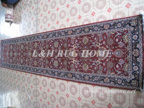 

2.5'x12' 160 line persian woolen carpet , hand knotted persian runner oriental handmade rug mixed colors