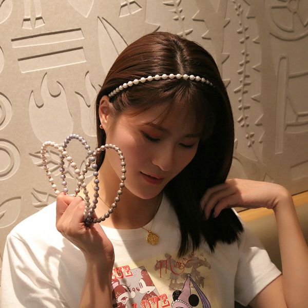 

symphony pearl hairband thin edge alice band cerchietto aliceband elastic hair band ladies hair style headwears ipxbo, Black;brown