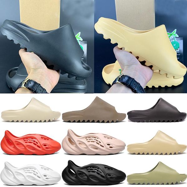 

new kanye west foam runner slide sandal slipper shoes men women triple black white bone resin desert sand slides sandals us 5-11