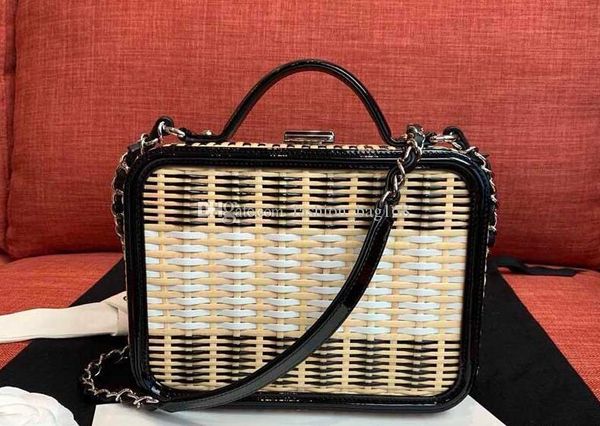 

2018 горячий продавать мода дизайнер женщин сумки леди вечерние сумки weave ротанга коробки сумки цепи crossbody тотел сумка двухцветная чер